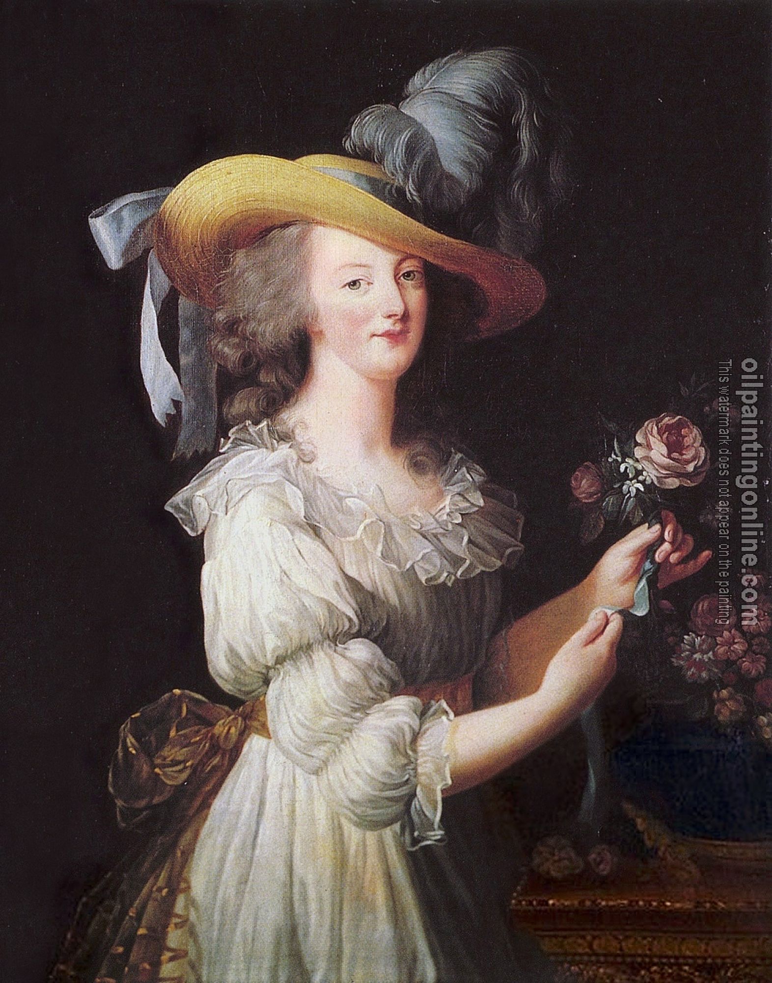 Louise Elisabeth Vigee Le Brun - Marie Antoinette in a Muslin dress, Portrait of Marie Antoinette